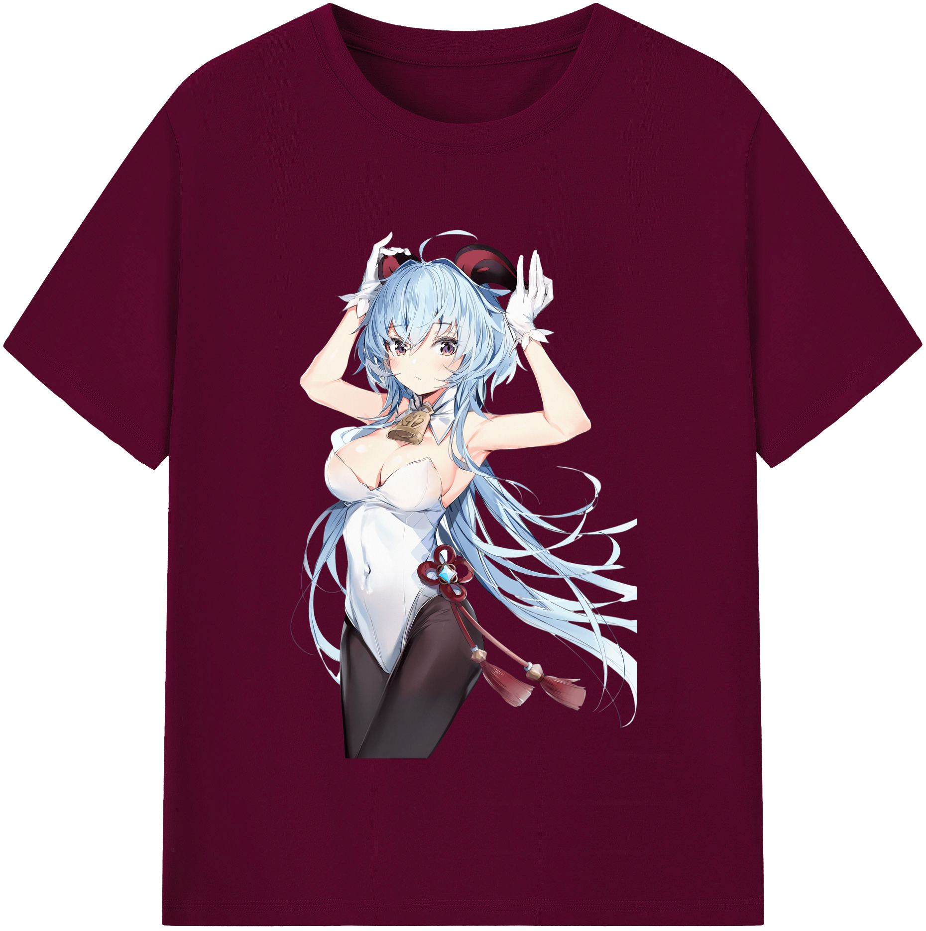 げんし神 甘雨 かんう genshin Ganyu レディースカジュアルプリントTシャツ（綿100％）